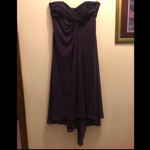 Strapless Purple Chiffon Dress